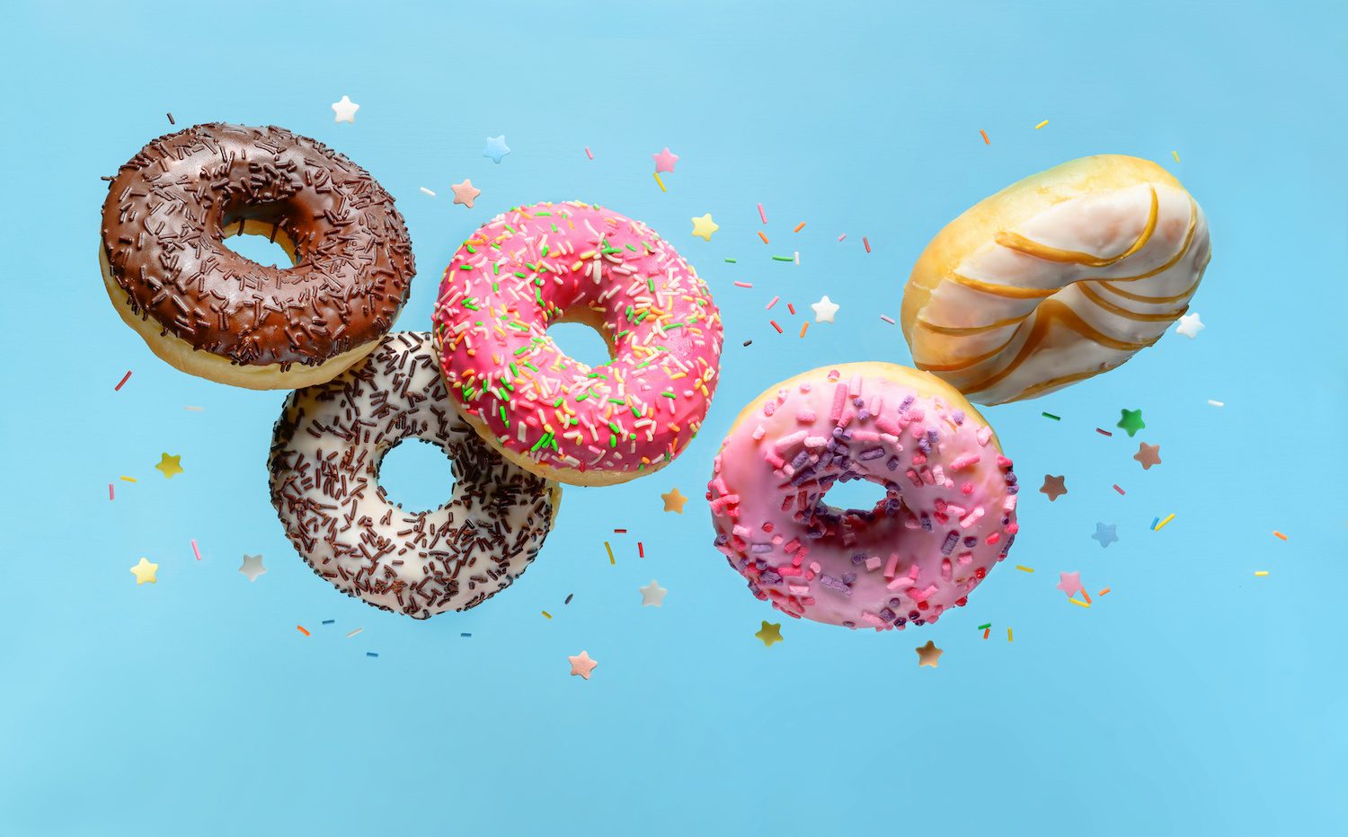 Donuts in the air, representing the Medicare Part D donut hole