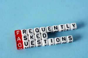 Frequently Asked Questions spelled out in blocks