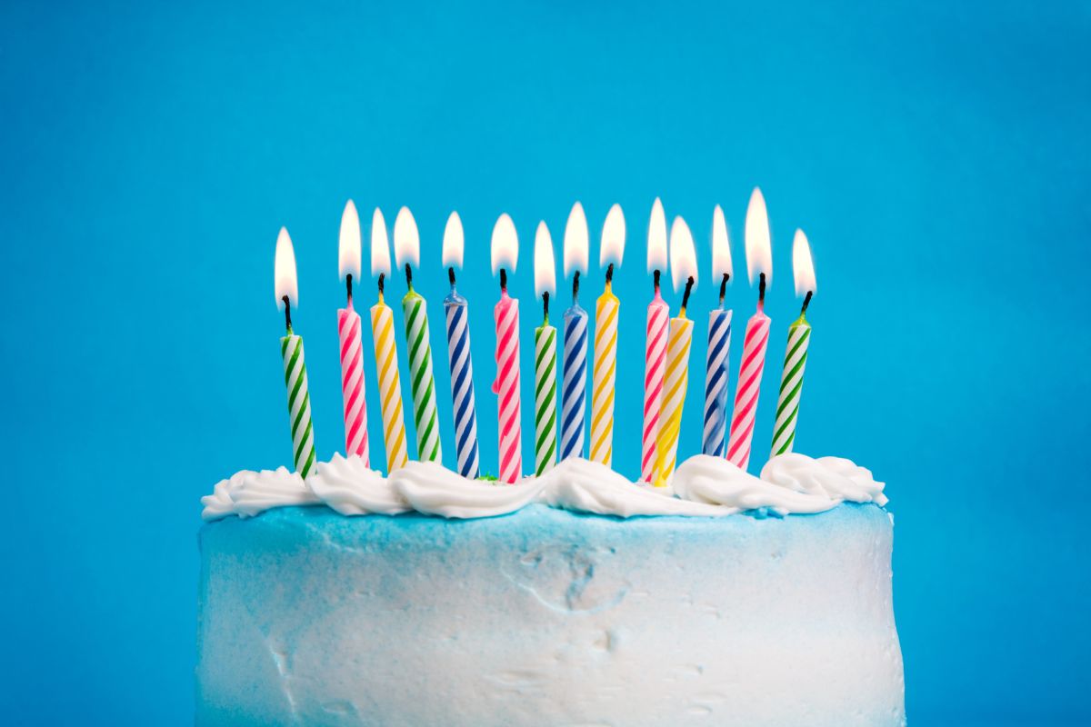 birthday cake with candles