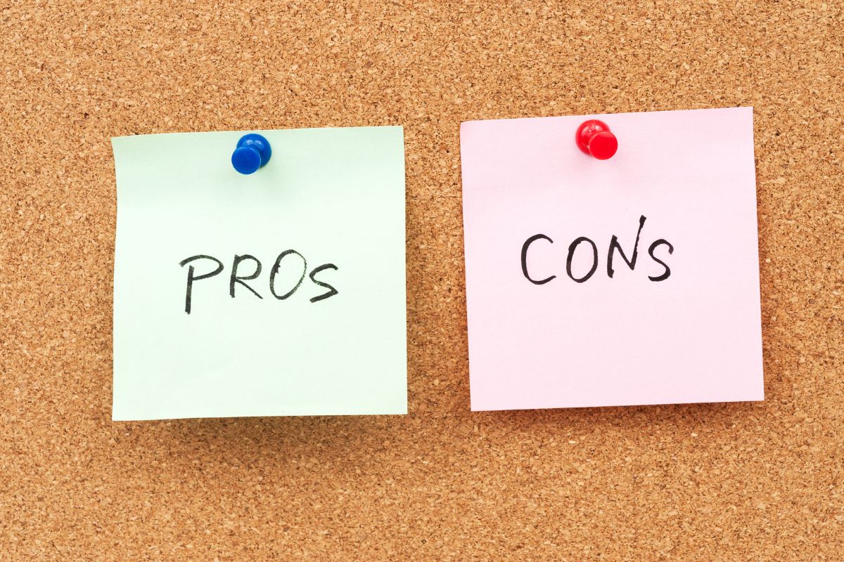 pros and cons sticky notes
