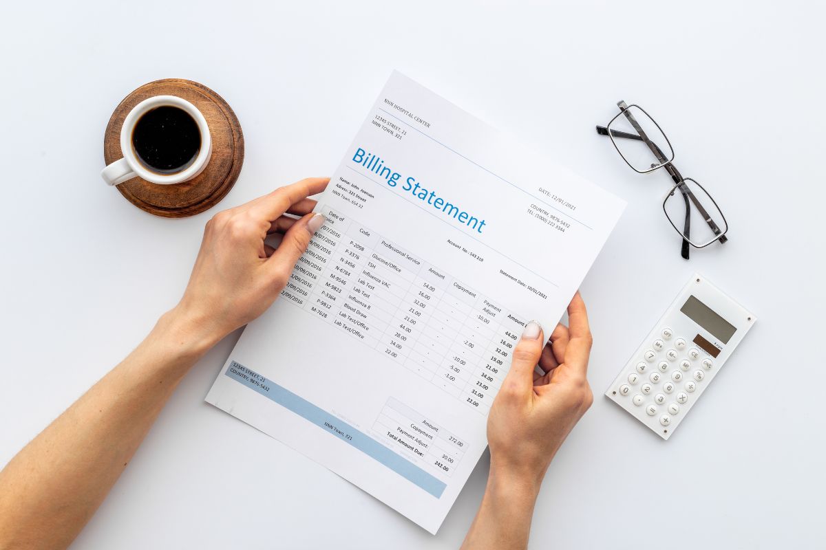 Patient looking at Medicare billing statement