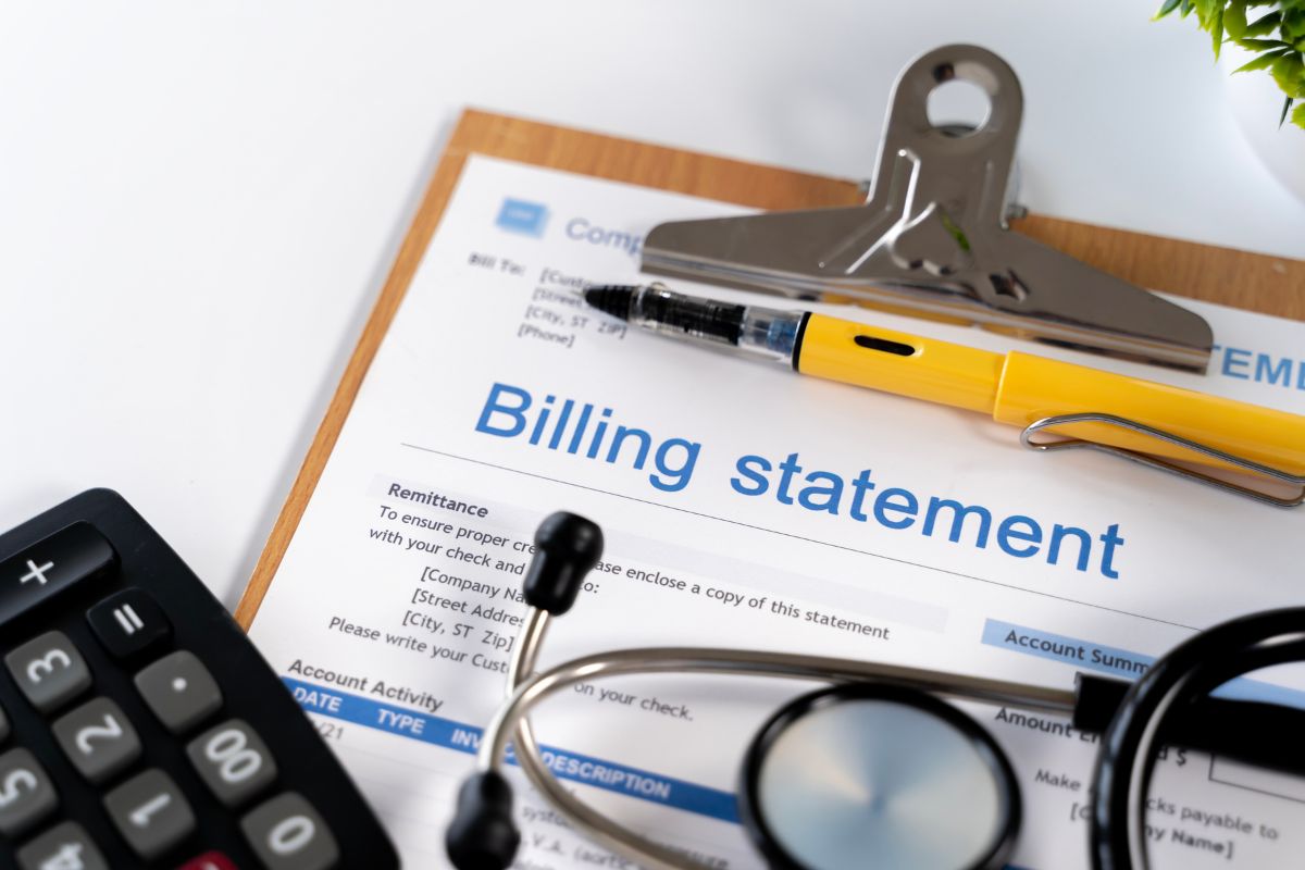 Patient looking at Medicare billing statement
